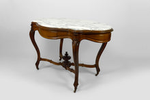 将图片加载到图库查看器,Table violon Napoléon III en noyer et marbre blanc, circa 1880