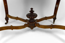 将图片加载到图库查看器,Table violon Napoléon III en noyer et marbre blanc, circa 1880