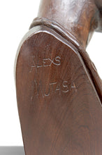 Cargar imagen en el visor de la galería, Importante Lampe Sculpturale, Buste en Ebene de Femme Africaine, par Alexs Mutasa, Circa 1970
