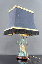 Charger l&#39;image dans la galerie, Paire de Lampes Sculpturales en Bronze à Double Patine Verte et Dorée, Thaïlande, Circa 1970

