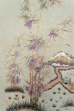 Charger l&#39;image dans la galerie, Important Ensemble de Trois Tapisseries Indochinoises Brodées de Soie Tigres et Cerfs Axis – Vietnam, Époque Coloniale, vers 1930
