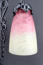 Charger l&#39;image dans la galerie, Importante Lampe Bicéphale en Fer Forgé par Schneider, France, Art Deco, Circa 1920
