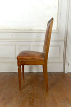 将图片加载到图库查看器，Lot de 6 chaises Art Déco en noyer sculpté, attribuées à Gauthier-Poinsignon, Circa 1920
