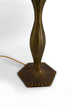 将图片加载到图库查看器，Lampe de table Art nouveau / Tiffany en bronze et vitrail – Pièce décorative d’exception – Circa 1980
