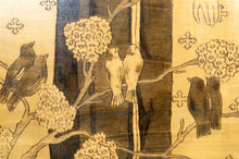 Charger l&#39;image dans la galerie, Tableau / Pyrogravure, Thème Religieux: St François Parlant aux Oiseaux, Art Nouveau Gothique, Début XXe
