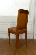 将图片加载到图库查看器，Lot de 6 chaises Art Déco en noyer sculpté, attribuées à Gauthier-Poinsignon, Circa 1920
