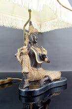 Lade das Bild in den Galerie-Viewer, Lampe au Bouddha Thaï en bronze à double patine noire et dorée, France, Circa 1960
