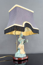 Charger l&#39;image dans la galerie, Paire de Lampes Sculpturales en Bronze à Double Patine Verte et Dorée, Thaïlande, Circa 1970
