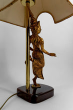 将图片加载到图库查看器，Paire de Lampes Sculpturales en Bronze Doré représentant des Danseuses, Thaïlande, XXe
