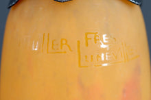 Загрузить изображение в средство просмотра галереи, Importante lampe bicéphale Art Déco en fer forgé à double patine– Muller Frères, circa 1920
