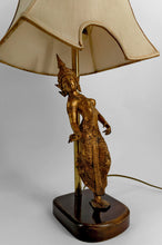 将图片加载到图库查看器，Paire de Lampes Sculpturales en Bronze Doré représentant des Danseuses, Thaïlande, XXe
