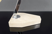 Cargar imagen en el visor de la galería, Importante Lampe de Bureau, Chrome, Aluminium et Marbre, Art Déco Moderniste, France, Circa 1930
