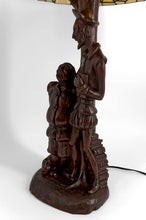 Загрузить изображение в средство просмотра галереи, Lampe sculpturale « Don Quichotte et Sancho Panza », Forêt-Noire, Allemagne, vers 1950
