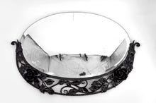 将图片加载到图库查看器，Miroir Art déco en fer forgé à décor de roses, vers 1920
