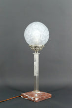 Lade das Bild in den Galerie-Viewer, Lampe Art Déco moderniste en marbre, chrome et verre, France, vers 1925
