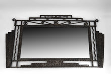 将图片加载到图库查看器，Miroir Art Déco en fer forgé, par Paul Kiss, Paris, vers 1930
