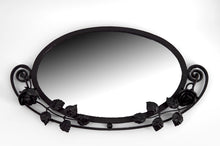 Загрузить изображение в средство просмотра галереи, Miroir Art déco en fer forgé à décor de roses, France, vers 1920
