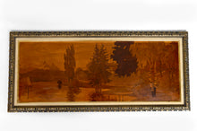 Charger l&#39;image dans la galerie, Tableau de Marqueterie, Lac Alpin, Attribué à Pierre Rosenau, Art Nouveau, Début XXe
