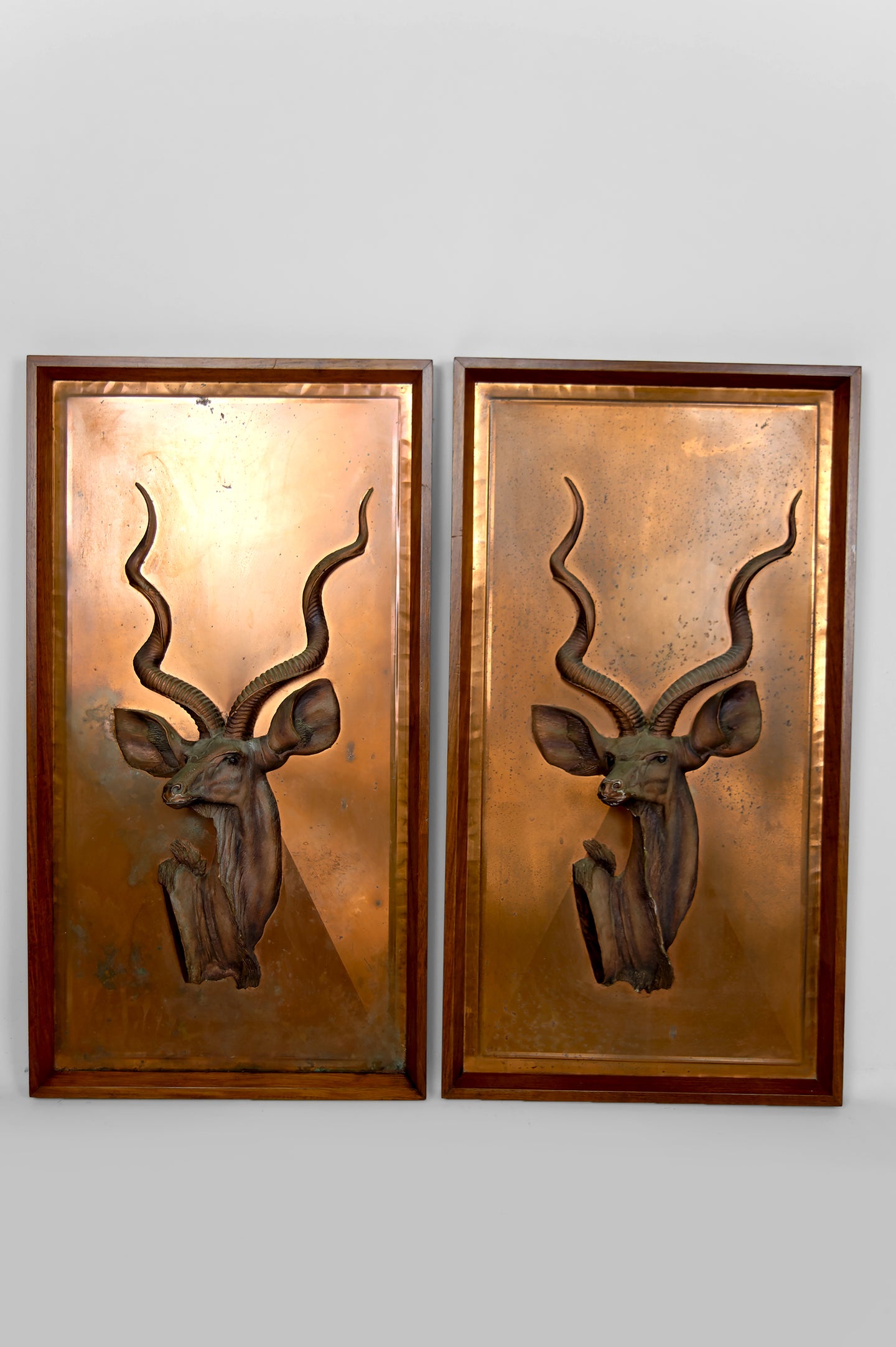 Paire de Panneaux Muraux, Antilopes, Michele Original pour Space Age Products, Rhodésie, Années 1970