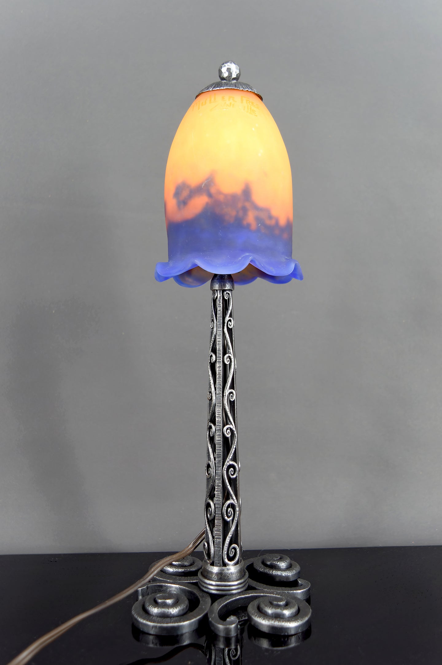 Lampe en Fer Forgé par Paul Kiss et Muller Frères, France, Art Deco, Circa 1920