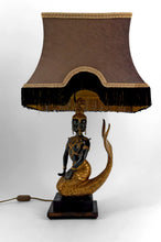 Charger l&#39;image dans la galerie, Lampe Sculpturale en Bronze à double patine verte et dorée représentant la Princesse Sirène Suvannamaccha, Thaïlande, XXe
