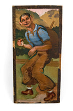 Lade das Bild in den Galerie-Viewer, Huile sur panneau, Randonneur à la pipe, Michel Jamar, France, circa 1930-1940
