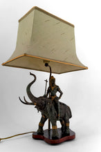 Load image into Gallery viewer, Lampe Sculpturale en Bronze à double patine représentant Indra sur Airavata, Thaïlande, Milieu XXe
