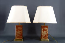 Cargar imagen en el visor de la galería, Paire de Lampes Chinoisantes / Japonisantes, Style Hollywood Regency, France, Circa 1970
