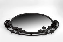 Загрузить изображение в средство просмотра галереи, Miroir Art déco en fer forgé à décor de roses, France, vers 1920
