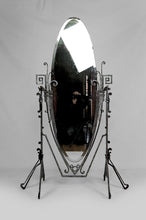 Lade das Bild in den Galerie-Viewer, Important miroir psyché Art Déco en fer Forgé, France, Circa 1920
