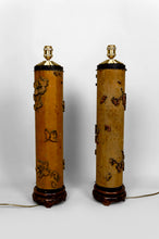 Charger l&#39;image dans la galerie, Paire d&#39;Importantes Lampes, Anciens Rouleaux Encreur Art Nouveau Industriel, Circa 1900
