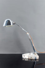 Cargar imagen en el visor de la galería, Importante Lampe de Bureau, Chrome, Aluminium et Marbre, Art Déco Moderniste, France, Circa 1930
