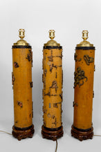 Charger l&#39;image dans la galerie, Lot de 3 Importantes Lampes, Anciens Rouleaux Encreur Art Nouveau Industriel, Circa 1900
