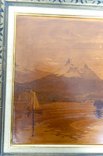 Charger l&#39;image dans la galerie, Tableau de Marqueterie, Lac Alpin, Attribué à Pierre Rosenau, Art Nouveau, Début XXe
