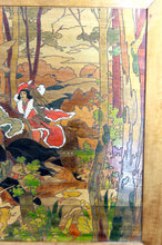 Charger l&#39;image dans la galerie, Important Tableau Pyrogravé, Scène de Chasse Médiévale, France, Art Nouveau, Circa 1900

