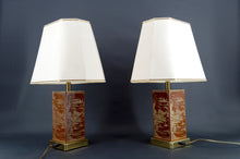 Cargar imagen en el visor de la galería, Paire de Lampes Chinoisantes / Japonisantes, Style Hollywood Regency, France, Circa 1970
