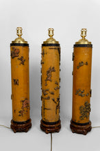 Charger l&#39;image dans la galerie, Lot de 3 Importantes Lampes, Anciens Rouleaux Encreur Art Nouveau Industriel, Circa 1900

