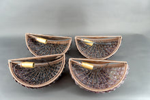 Cargar imagen en el visor de la galería, Lot de 4 Appliques en Fer Forgé et Perles de Verre, Murano, Italie, Art Deco, Circa 1930
