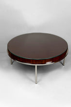 Charger l&#39;image dans la galerie, Table Basse Moderniste, Chrome &amp; Bois Exotique, Italie, Circa 1960-1970
