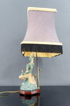 Charger l&#39;image dans la galerie, Paire de Lampes Sculpturales en Bronze à Double Patine Verte et Dorée, Thaïlande, Circa 1970
