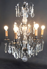 将图片加载到图库查看器，Lustre cage en bronze et cristal de Baccarat – Style Louis XV / Transition – France, vers 1900
