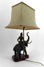 Load image into Gallery viewer, Lampe Sculpturale en Bronze à double patine représentant Indra sur Airavata, Thaïlande, Milieu XXe
