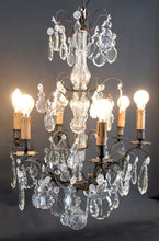 将图片加载到图库查看器，Lustre cage en bronze et cristal de Baccarat – Style Louis XV / Transition – France, vers 1900
