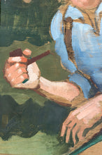 Lade das Bild in den Galerie-Viewer, Huile sur panneau, Randonneur à la pipe, Michel Jamar, France, circa 1930-1940
