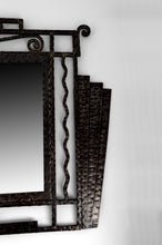 将图片加载到图库查看器，Miroir Art Déco en fer forgé, par Paul Kiss, Paris, vers 1930
