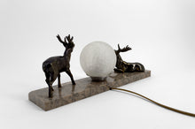 Загрузить изображение в средство просмотра галереи, Lampe Veilleuse Sculpturale Art Déco aux cerfs – vers 1930

