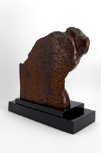 Загрузить изображение в средство просмотра галереи, Sculpture en bois sur socle– Buste de femme à la rose, Art Déco, vers 1930
