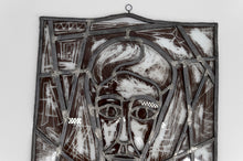 将图片加载到图库查看器，Vitrail moderniste – Portrait cubiste, Circa 1950
