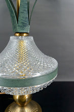 将图片加载到图库查看器，Lampe Ananas en cristal et métal patiné, France, 1950
