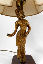 将图片加载到图库查看器，Paire de Lampes Sculpturales en Bronze Doré représentant des Danseuses, Thaïlande, XXe
